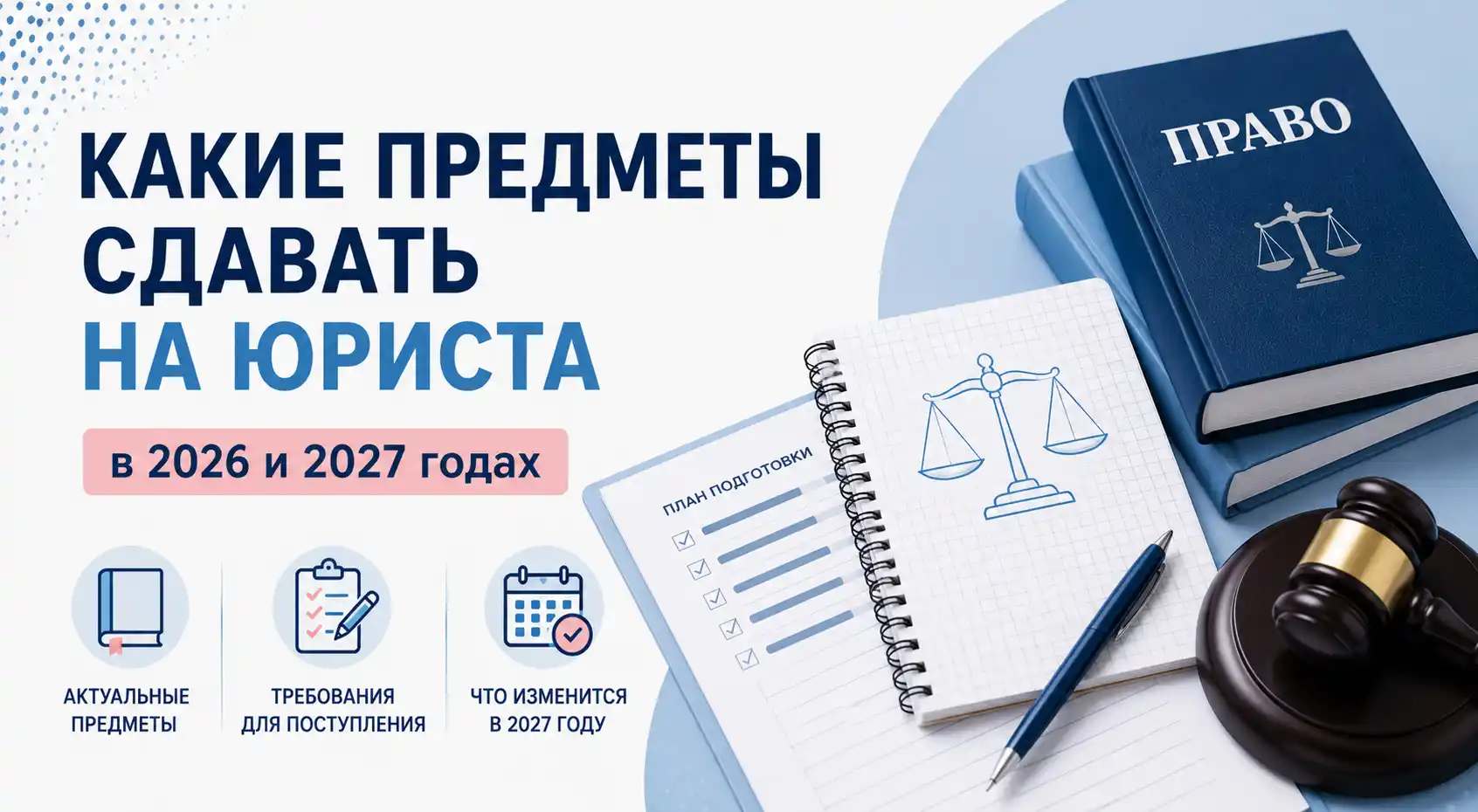 Какие предметы сдавать на юриста в 2026 и 2027 годах